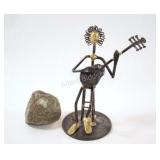 VTG whimsical Folk Art Sculpture & Mineral Cluster
