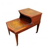 Mahogany Side Table w Tooled Leather Insert (1-2)