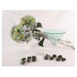 Artificial Hydrangea Stems, Napkin Holders, Bowl