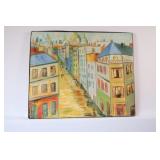 VTG Original Artwork on Canvas - European Scene