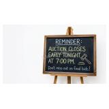 EARLY CLOSING - Starts at 7:00 PM on Thursday