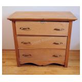 VTG Three Drawer Dresser - Light Honey Finish