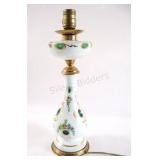 VTG Bohemian Cased Glass Table Lamp w Overlay