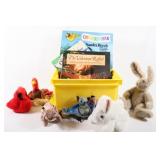 Assorted TY Stuffed Animals w Children' Books, Al