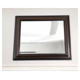 Beveled Wood Frame Rectangular Wall Mirror