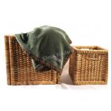 Rattan Storage/ Folding Baskets w Columbia Blanket