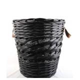 21' Large Black Woven Rattan Hamper w Handles