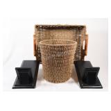 Woven Seagrass Baskets & Metal Candle Sconces