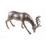 Large 20' Bronze Grazing Stag sculpture