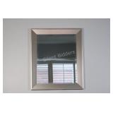 Deco Brushed Nickel Framed Rectangular Mirror