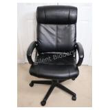 Adjustable Black Faux Leather Arm Desk Chair