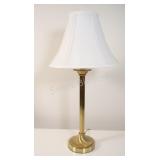 VTG Brass Table Lamp w a Slender, Reeded Column