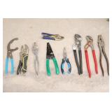 Variety of Pliers, Wire Strippers, & Locking Tools