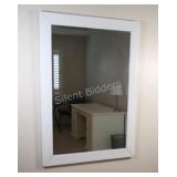 Modern White High Gloss Textured Mirror