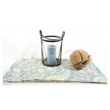 Lantern Pillar Candle Holder, Placemats, Jute Rope
