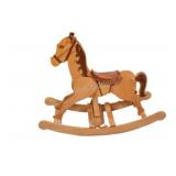 36' Classic Carved Oak Folk Art  Rocking Horse
