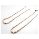 VTG Faux Necklaces w Silvertone Clasp