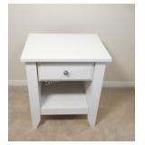 Sauder Shoal White Nightstand w Drawer