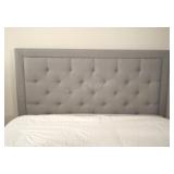 Queen - Diamond-Tufted Grey Frabic Headboard