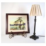 Tom Thomas Reproduction Artwork w Table Lamp