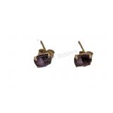 10K Yellow Gold & Amethyst Pierce Earrings