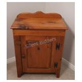 Antique Knotty Pine Single Door Cabinet