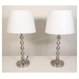 Brushed Stainless Bedside Table Lamps