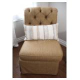 Gold Tone Button-Tufted Slipper Chair (2-2)