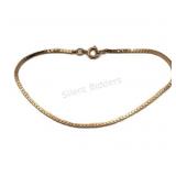 VTG Gold Tone Metal Herringbone Chain Bracelet