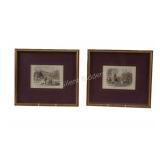 19th Century Hand Colored Woodblock Engravings