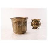 VTG Ribbed Solid Brass Planter
