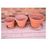 Terra Cotta Pots w Matching Saucers