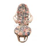 Mid-Century Boho-Chic Rattan Chair w Ottoman (1-2)