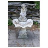 Concrete Garden Cherub Water Fountain 3PC