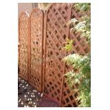 Set of Four 6 ft Arched Top Wooden Lattice Screens