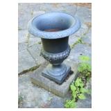 Neo-Classical Style Black Cast Iron Planter (1-2)