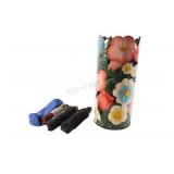 VTG Hand-Painted Floral Metal Umbrella Stand