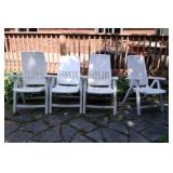 Set of Four Folding White Hartman Patio Chairs