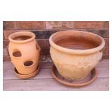 Terra Cotta Large Planter & Strawberry Container