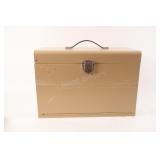 VTG Tan Metal Expanding File Chest Storage Box