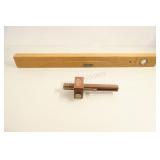 Marples Mortise & Marking Gauge & Oak Level