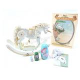 Unicorn Wooden Rocking Music Box, Figurines, Books