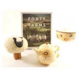 Tea Set for One, Forty Farms, Lamb Figurine