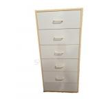 IKEA White Laminate 5 Drawer Cabinet-Castor Wheels