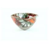 Abstract Hand-Spun Ceramic Studio Pottery Bowl