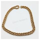 10K Twisted Rope 27' Necklace