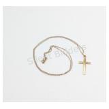 10K Yellow Gold Link Chain Necklace w Cross