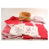 VTG Embroidered Cloths, Table Linens