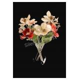Artificial Floral Bouquet in Clear Glass Vase