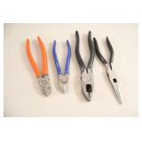 Collection of 4 Wire Cutters, Pliers, Needle Nose
